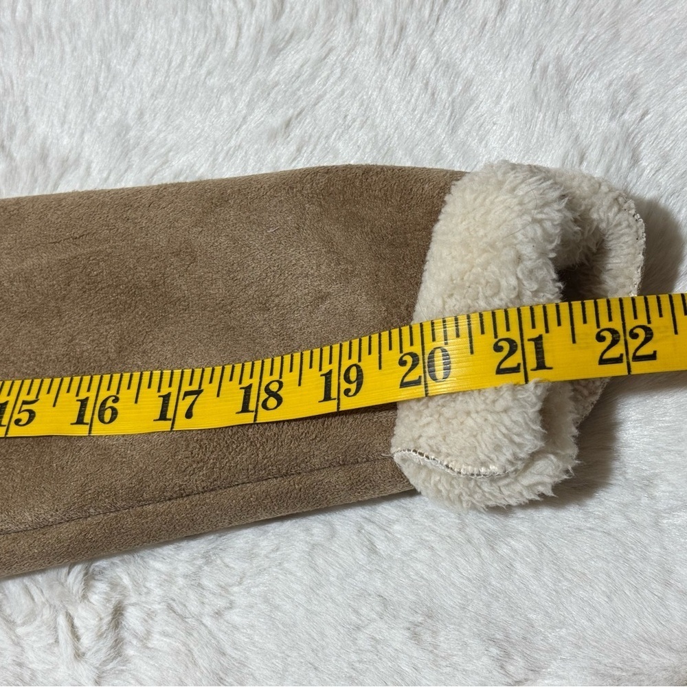 Ralph Lauren Tan Sherpa Suede Open Front Jacket, Women’s Petite XS fully linned - Picture 8 of 15